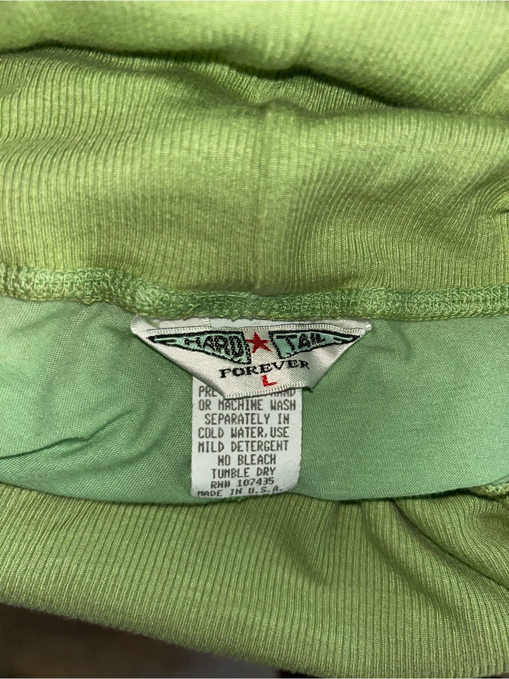 NEW Hard Tail Two-Tone Green Foldover High-Low Skirt Sz L - Picture 5 of 5